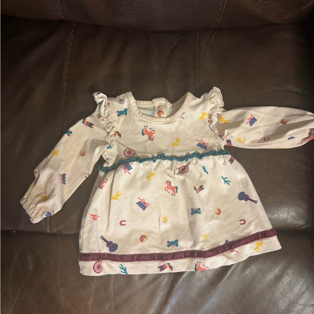 Matilda Jane Cream Long Sleeve Blouse with Western Print Little Country Somg